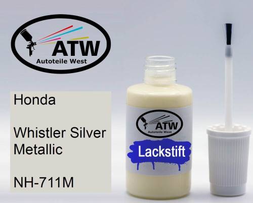 Honda, Whistler Silver Metallic, NH-711M: 20ml Lackstift, von ATW Autoteile West.